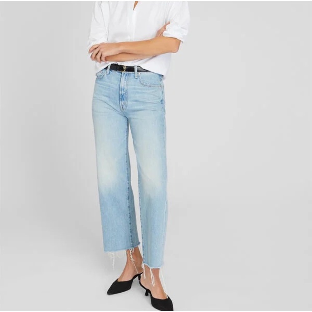 MOTHER Sky Blue Straight Leg Jeans